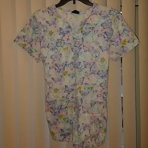 Butterfly scrub top